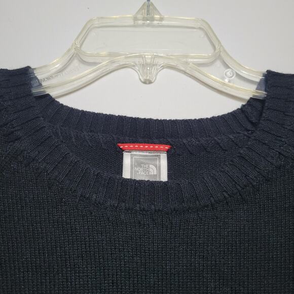 The North Face Sweater Women Medium Ladies Black Sweatshirt Pullover Cotton Knit - Picture 4 of 9